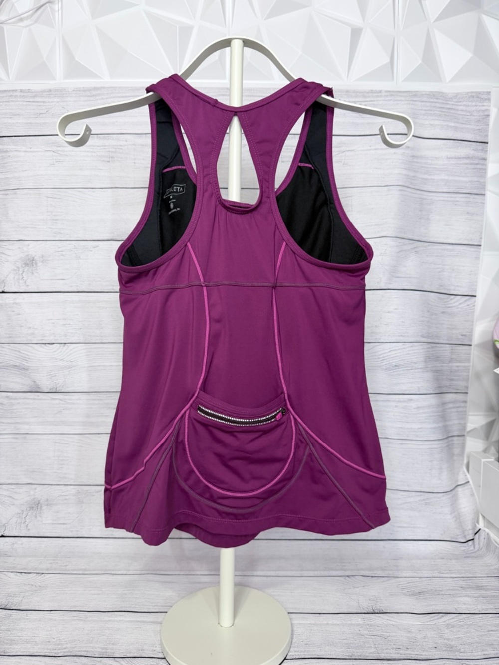Athleta Fuchsia Racerback Workout Tank - Picture 2 of 6